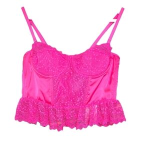 Sincerely Jules Pink Lace Bustier In Size M